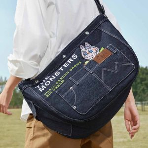 Borsa Messenger in Denim Labubu – Serie Fall In Wild