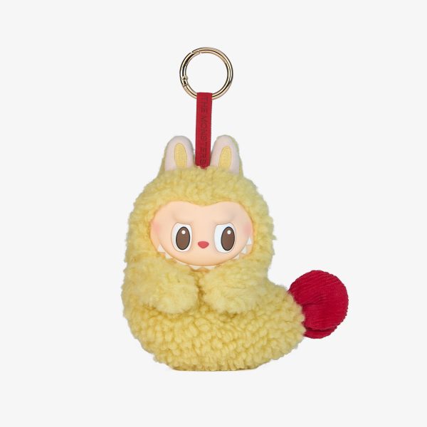 Custodia Auricolari Labubu Gialla – Accessorio Kawaii Collezionabile con Moschettone