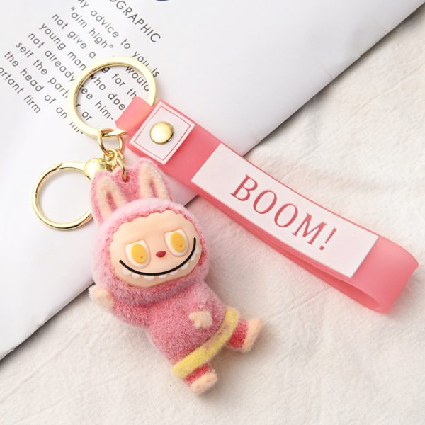 Portachiavi Peluche Labubu – Accessorio Kawaii con Orecchie e Dettaglio “BOOM!” - Immagine di 2