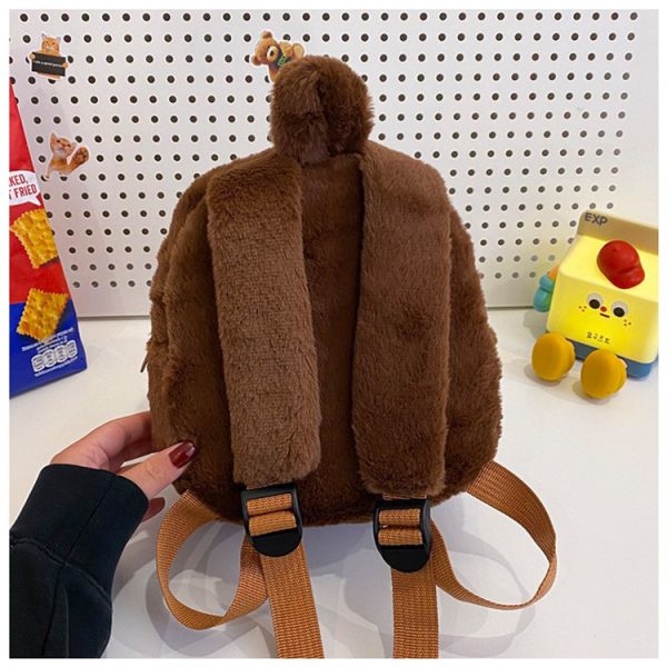 Zaino Peluche Labubu Marrone – Accessorio Kawaii da Collezione con Portachiavi - Immagine di 4