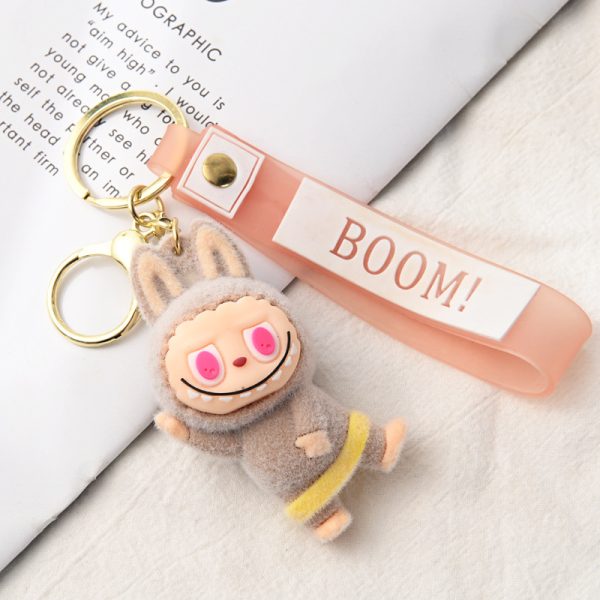 Portachiavi Peluche Labubu – Accessorio Kawaii con Orecchie e Dettaglio “BOOM!” - Immagine di 5