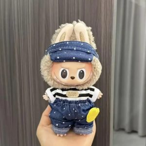 Abito Marinaio in Denim per Labubu – Edizione Guanti Felici