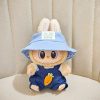 Labubu Completo Jeans Carotina – Con Cappello Bucket in Velluto Azzurro Pastello