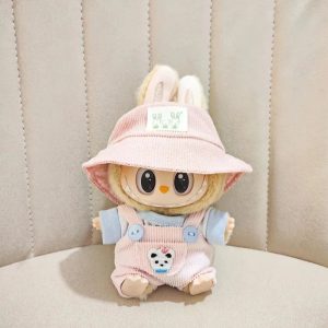 Labubu Completo Rosa Pastello – Edizione Kawaii con Orsetto e Cappello con Coniglietti