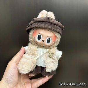 Labubu Completo Invernale Crema – Edizione Corona con Borsa in Peluche