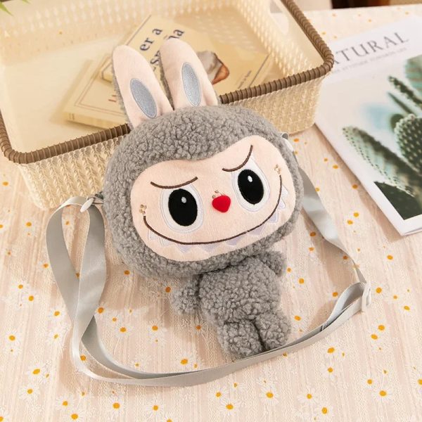 Borsa Peluche Labubu Coniglio Grigio – Accessorio Kawaii da Collezione