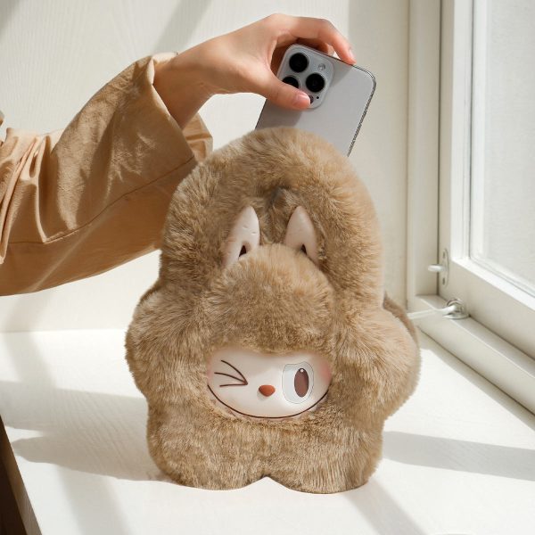 Borsa di Peluche Kawaii Marrone – Zainetto Coniglietto Morbido e Adorabile - Immagine di 2