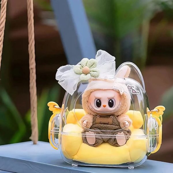 Borsa Trasparente Kawaii per Bambola Labubu – Zaino da Esposizione con Tracolla - Immagine di 3