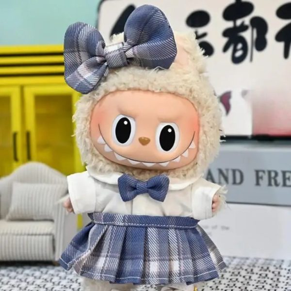 Abito Kawaii per Bambola Labubu – Vestito Azzurro con Fiocco - Immagine di 2