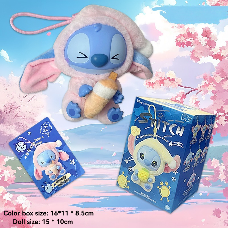 Labubu × Stitch Eat Something Before Sleep – Collezione Blind Box da Collezione (Serie Completa o Singola) - Immagine di 3