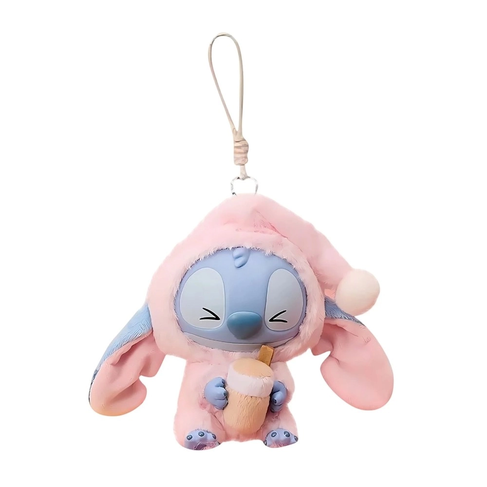 Labubu × Stitch Eat Something Before Sleep – Milk Tea Desire | Figura da Collezione Artistica