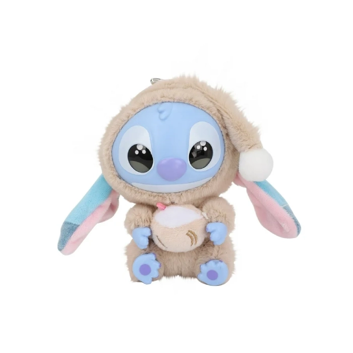 Labubu × Stitch Eat Something Before Sleep – Pure Coconut Juice | Figura da Collezione Artistica