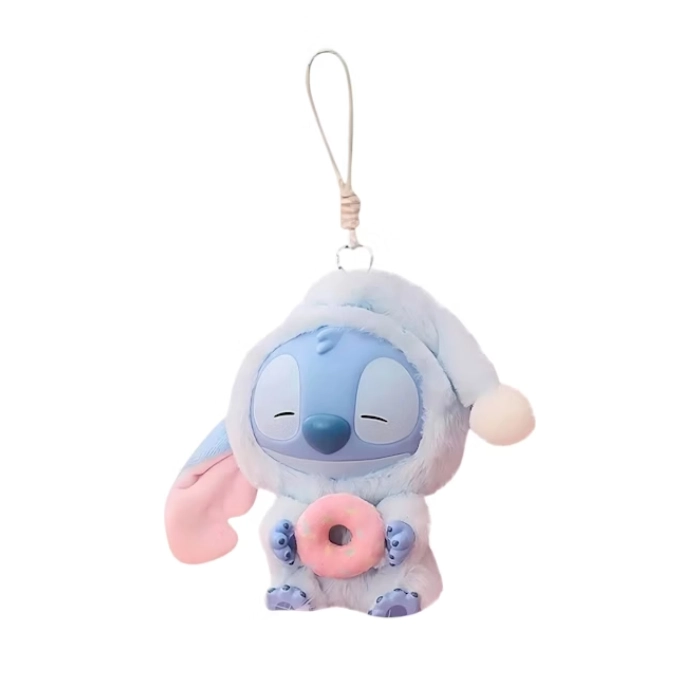 Labubu × Stitch Eat Something Before Sleep – Sleepy Donut | Figura da Collezione Artistica