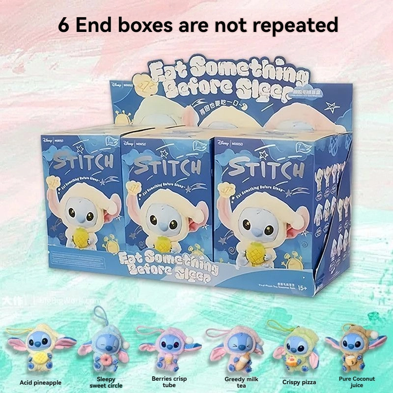 Labubu × Stitch Eat Something Before Sleep – Collezione Blind Box da Collezione (Serie Completa o Singola) - Immagine di 11