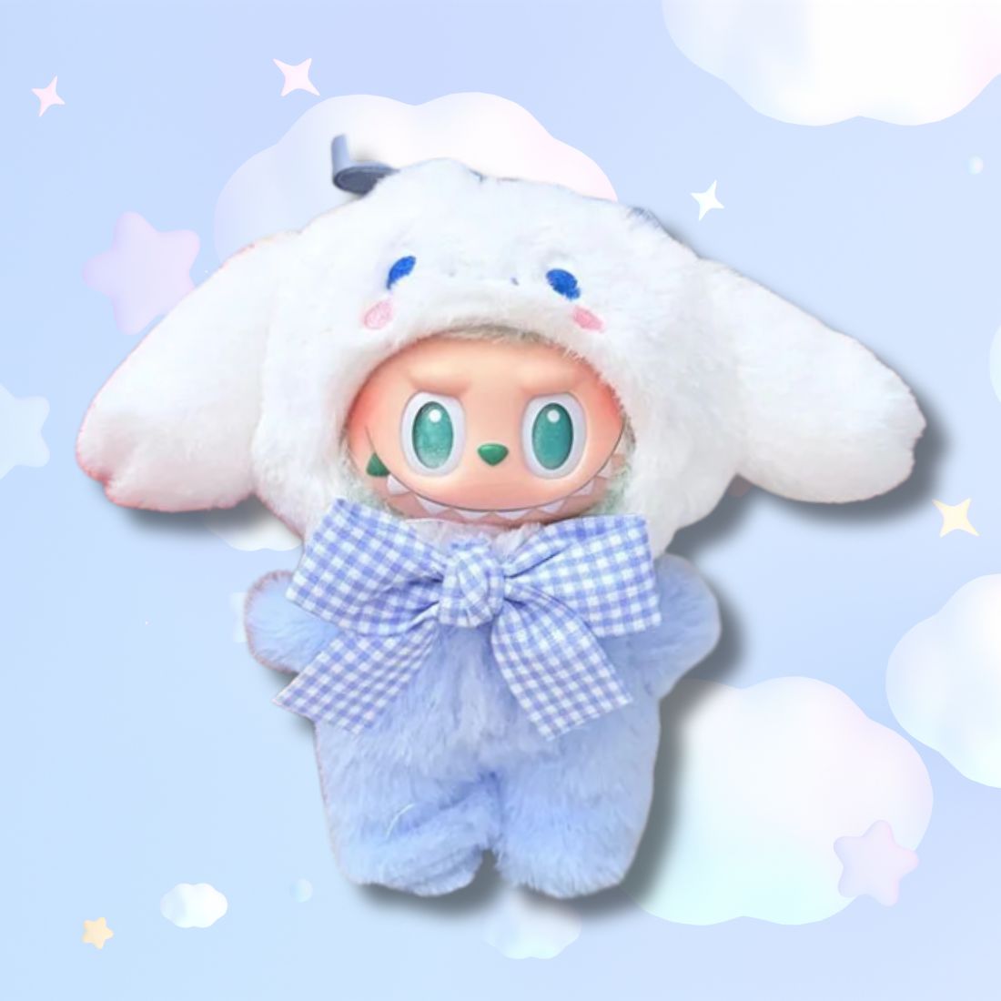 Labubu × Sanrio Cinnamoroll Cosplay Plush Figure – Pastel Kawaii Collectible