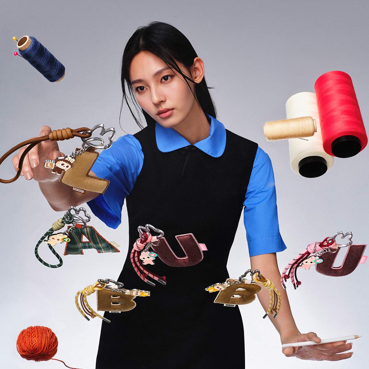 Labubu Letter Pendant “K” – Ciondolo Collezionabile Pin for Love Series - Immagine di 4