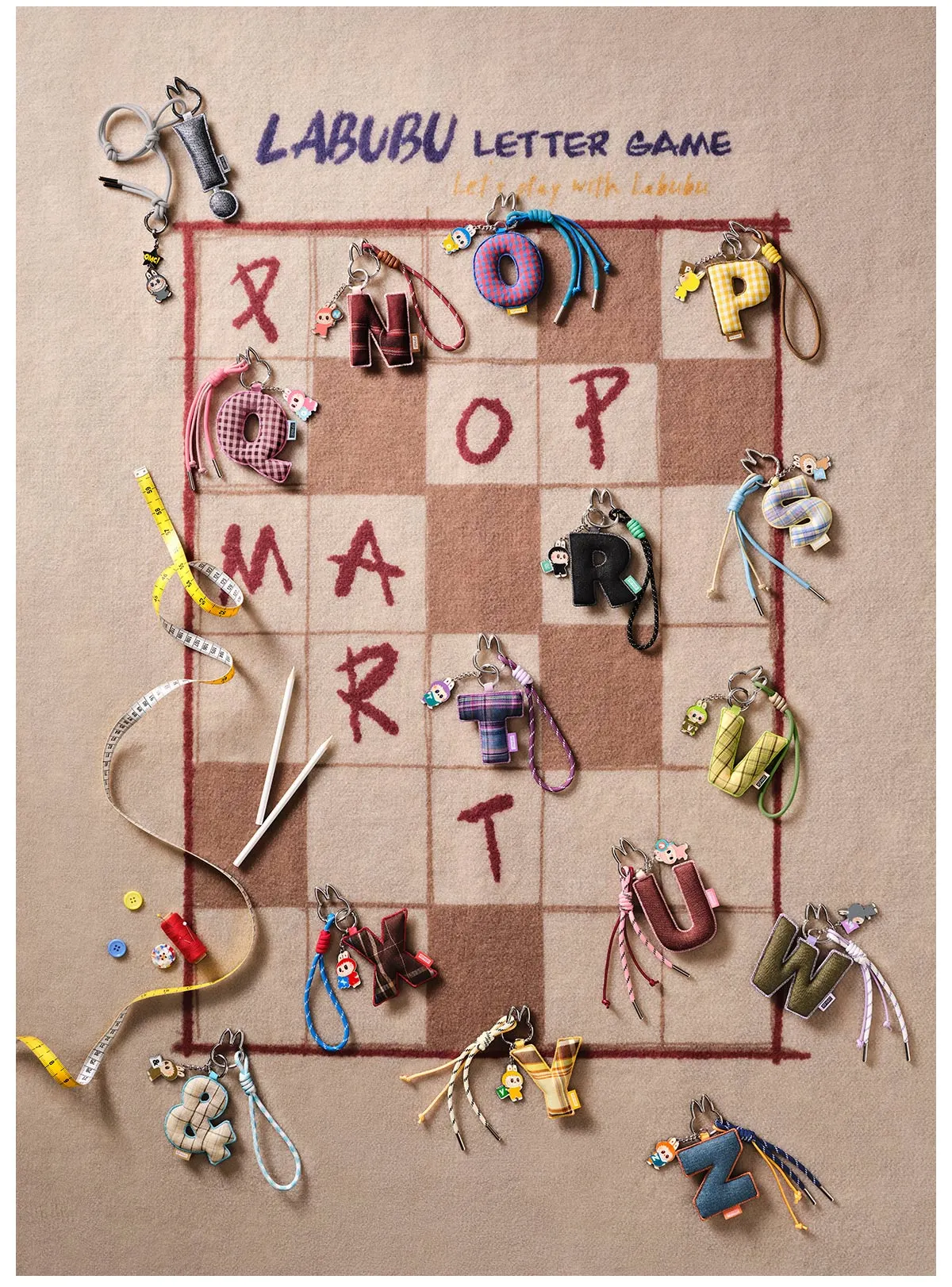 Labubu Letter Pendant “O” – Ciondolo Collezionabile Pin for Love Series - Immagine di 6