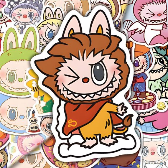 Set Adesivi Labubu – 80 Stickers in Vinile Impermeabile | Decorazioni per Laptop, Borracce e Collezionisti