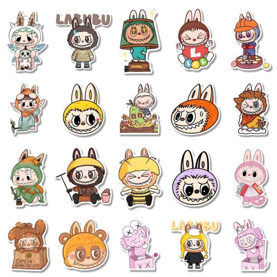 Set Adesivi Labubu – 80 Stickers in Vinile Impermeabile | Decorazioni per Laptop, Borracce e Collezionisti - Immagine di 2